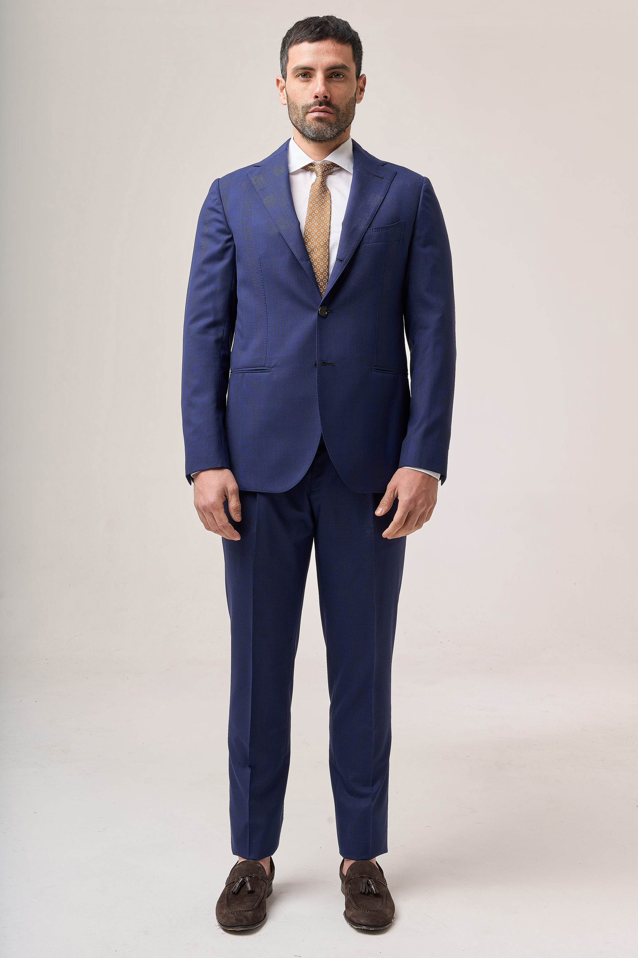 BORRELLI NAPOLI ネイビー ネクタイ シルクサテンソリッドネクタイ／NR80／1432-2 | Silk Tie